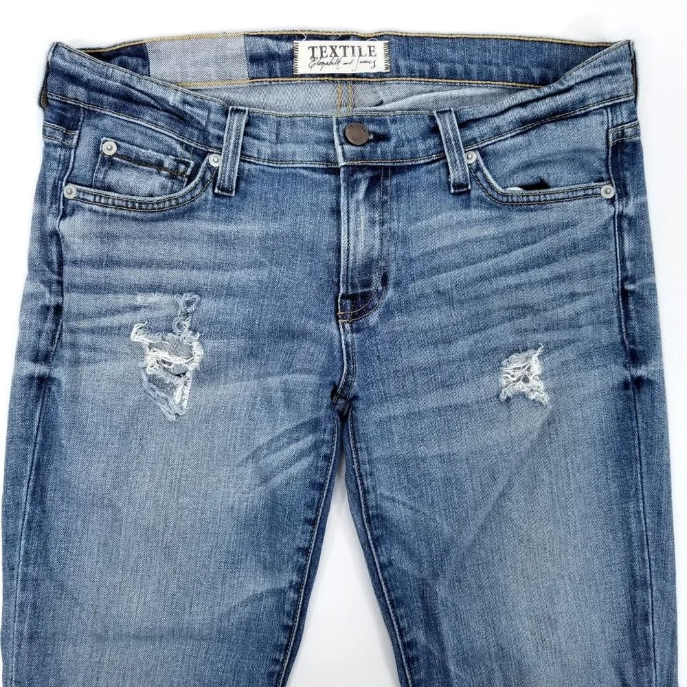 Textile Elizabeth and James Ankle Jeans Ozzy Destroyed Distressed Sz 29 Med Wash